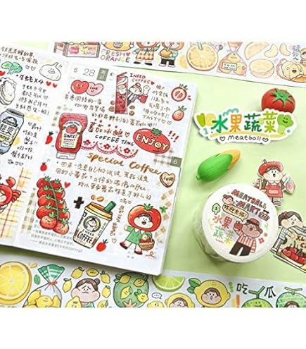 Amazon | マスキングテープ meatball 人物 特殊インク 手帳 DIY ギフト