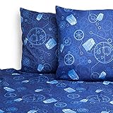 Doctor Who Tardis Gears Blue King Size Sheet Set [並行輸入品]