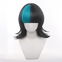 Amazon.co.jp: アニメ コスプレ ウィッグ ブラック ブルー ショート