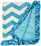 Boy or Girl Unisex Aqua Chevron Print Minky Baby Blanket by Hairbowsunlimited.com