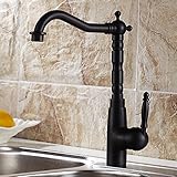 awxjx銅ホットとコールドキッチンブラックA RaisedシンクVessel faucetmixer Taps