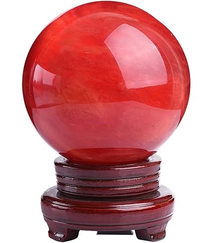 Amazon.co.jp: 天然赤色水晶玉 - 赤い水晶玉 - 水晶石、水晶玉