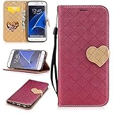 Aireratze(TM) Samsung Galaxy S7 Edge ケース　PU　手帳型　携帯電話用 [USBケーブルは無料です]　カバー カード収納ポケット付き　マグネット式　ストラップ付き　