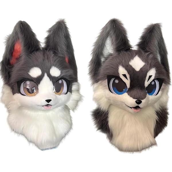 Amazon | [ベンサスです] ケモノ 着ぐるみ マスク コスプレ ファー