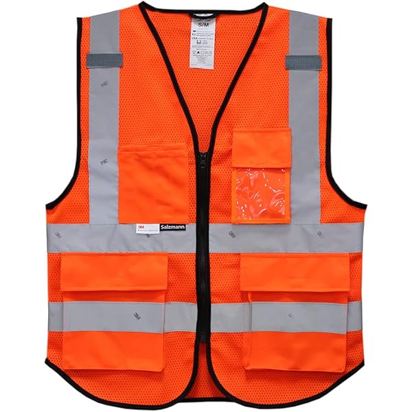 ユニット 作業服 安全ベスト 反射表示付ベスト蛍光オレンジ作業