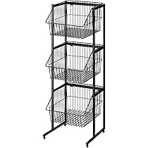 店舗什器 3段 カゴ ラック アンティーク 店舗什器 3段 カゴ ラック