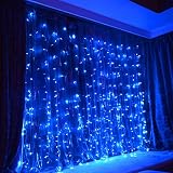 FefeLightup BLUE Led Party Lights 9.8ft9.8ft 304 LEDs Lights Decorating Holiday Wedding Curtain Ligh