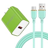 急速充電器 type-c Android充電器 qc3.0充電器 18W/3A スマホ充電器 Type-C 急速充電 USB-Cケーブル 1.83m/1本 QC3.0アダプター アンドロイド充電器 タイプCコード 携帯急速充電器 Galaxy急速充電器 USB充電器 type c acアダプター タイプC電源コード USBコンセント 急速充電 USB電源アダプタ(グリーン)