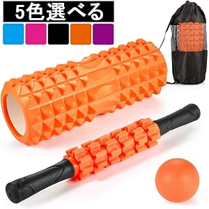 JUYEE フォームローラー 筋膜リリース ローラー 【お得な3点セット】 マッサージボール ヨガポール ストレッチグッズ 体幹トレーニング 収納袋付き 首 肩こり 背中 腰 体幹 筋肉 ほぐす