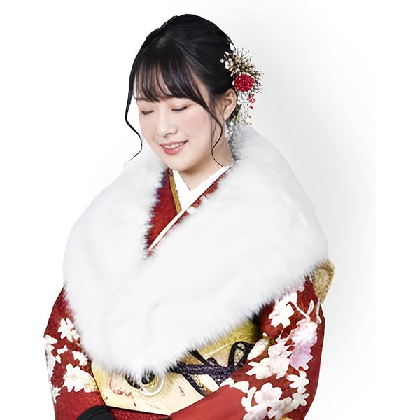 Amazon | junda 上品ファーショール おしゃれ可愛いストール フェイク
