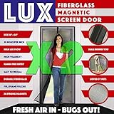 [ 2パック]磁気スクリーンドア新しい2017デザインフルフレームVelcro &ファイバーグラスナイロンメッシュないこのインスタントRetractableバグ画面が開いて閉じLike Magic I