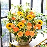 [エルフルール]【立て札可】フラワーギフト カラーが選べる 店長おまかせお祝い花 移転祝い 開業祝い 開店祝い 開院祝い (イエローオレンジ系)