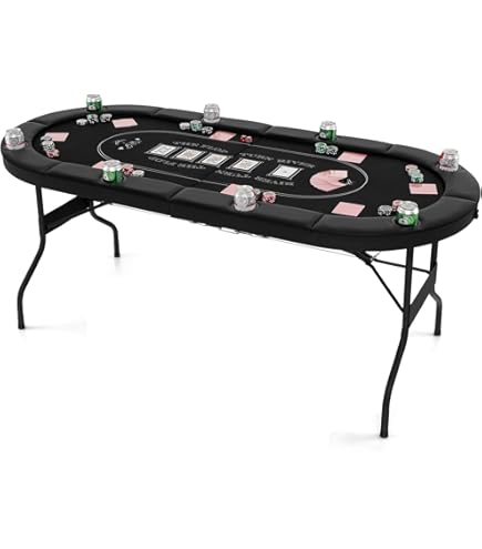 Amazon.co.jp: Goplus ポーカーテーブル 8人用 幅182x奥行82x高さ75cm