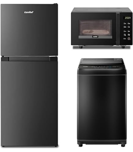 Amazon | 【家電セット 2点】 コンフィー(COMFEE') 冷蔵庫174L黒+電子