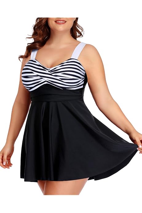 Aqua Eve Plus Size Two Piece Swimdress 