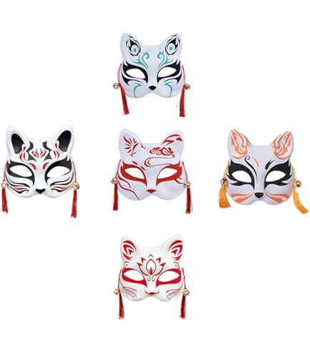 狐のお面 石膏塗り 楽天市場】きつねのお面 ハンドメイド 狐 マスク 仮面 (赤白