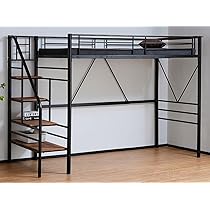 Amazon.co.jp: ロフトベッド 階段付き 収納付き スチール製