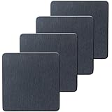 珪藻土 コースター セット 吸水 速乾 珪藻土バスマット スクエアタイプ（4枚セット） (ブラック)