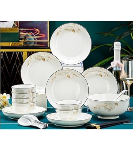 Amazon.co.jp: 景徳鎮 中華食器 ホタル陶器（花） 丸深皿 8インチ