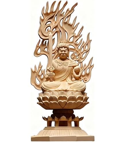 Amazon｜仏像 盧遮那仏/盧舎那仏 仏像 胎蔵界 木彫り 桧木製 飛天光背