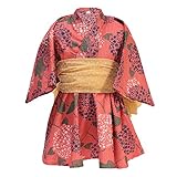 （オーシャンアンドグラウンド）Ocean＆Ground 浴衣ワンピース HIMAWARI&AJISAI 130 ピンク