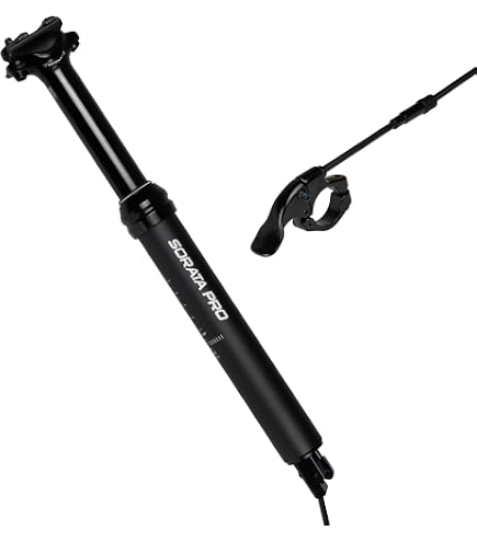 WFS Flex External Dropper Post Kit w/ Remote Lever and Cable, 27.2 x 367mm, Travel 90mm, Aluminum Alloy Seatpost for Mountain Bike, Road Bikes, MTB and BMX, Gold