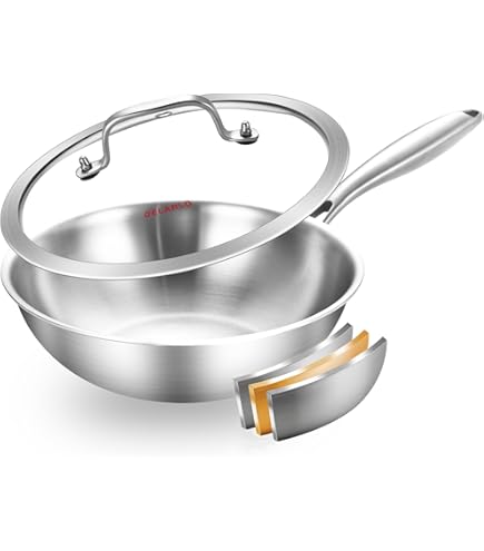 Corelle Brands DuraNano CBDN28WOK-HH/SG Wok Pan with Lid, 28cm