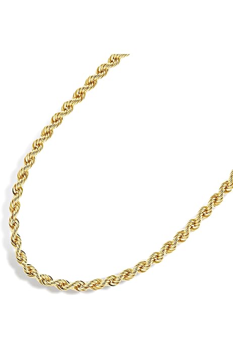 3mm Diamond Cut Rope Chain Necklace 