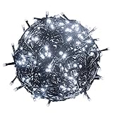 RPGT 600 LEDs 白色ホワイト62メートルのダークグリーンワイヤ　クリスマスツリーイルミネーションライト30V安全低電圧　8つのモードがあり、クリスマスパーティー、屋外配置、結婚式の配置、屋