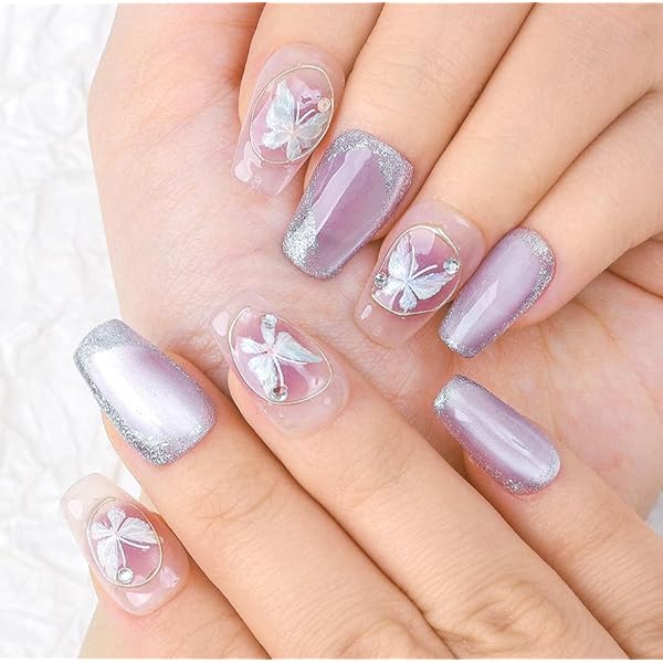 Amazon | Sethexy 手作りネイルチップ ショートバレリーナチップ