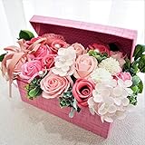 BIOフレグランスソープフラワー　緊急値下げ！LLサイズソープフラワー　オープンボックス　フタ付ボックス　お祝い　記念日　お見舞い　母の日　ホワイトデー　バレンタインデー　　 (ピンク, グランデ)