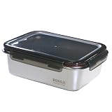 ののじ 保存容器 ステンレス製 電子レンジで使える ステンレス マジックコンテナ L 2250ml オーブン 冷凍 食洗器 使用OK グレー