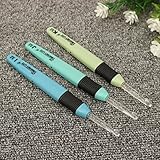 3pcs pvc led light crochet lite hook set 5.5\/6.0\/6.5mm with