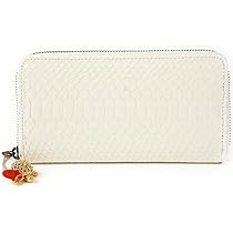 Amazon | [SakuraZen] 白蛇 ラウンド 財布 本 蛇革 ヘビ 柄 レディース  