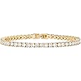 PAVOI 14K Gold Plated 3mm Cubic Zirconia Classic Tennis Bracelet | Gold Bracelets for Women | Size 6.5-7.5 Inch