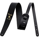 Fender フェンダー 日本製レザーストラップ Ken Signature Strap, Black