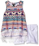 U.S. Polo Assn. Big Girls' Tank Top and Stretch Denim Short Multi 7 [並行輸入品]