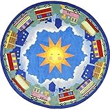 Joy Carpets Kid Essentials Infants & Toddlers Round In Training Rug Multicolored 7'7 [並行輸入品]