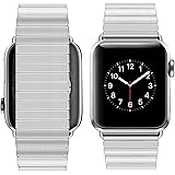 Bormoon コンパチブル Apple Watch バンド ステンレス 伸縮性 男女兼用 アップルウォッチ 交換ベルト Series 5/4/3/2/1 金属ベルト 金属ループ (44mm/42mm)