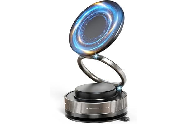 Smartphone Holder, Car Magnet, 2025 Magsafe Holder, 360° Adjustable, Vacuum Suction Cup + Super Strong Magnetic Force, N55 Ma
