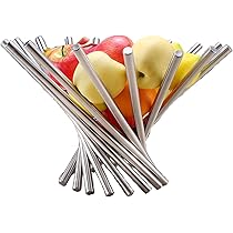 Amazon | [narunaru] ステンレス フルーツ バスケット 折りたたみ式