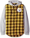 NFL Pittsburgh SteelersレディースNFLレディース軽量フランネルフード付きジャケット, Large