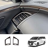 SWD-DG トヨタ アルファード 40系 エアコンベント フレーム ダッシュボードエアコンベントカバートリム 吹出し口パネルカバー ガーニッシュ Toyota 新型 Alphard 40系 専用 ABS製 2P【木目調】ALPD-11-TM