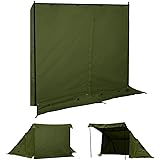 GOGlamping G・G PUP 2.0パップテント専用 前幕tc 1人用 炎幕 ポリコットンテント多機能前幕 中央の耐水ファスナー 【着脱可能なファスナー付き】 焚き火可 難燃 遮光 日よけ 撥水 開閉可能 コンパクト ソロ用キャンプ 4シーズ