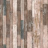 Blooming壁アンティーク調マルチカラーWeathered Beachwood木製壁紙壁壁画、20.8 in32.8 Ft = 57 Sq Ft Per Roll