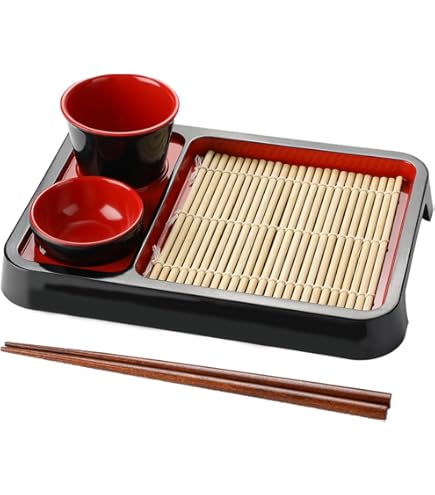 Amazon｜J-kitchens そば 器 ざるそば 5個セット 萬葉重(底板付)黒天