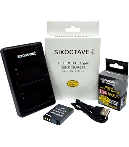 Amazon | SIXOCTAVE [ACアダプター付き] EN-EL12 ニコン 互換USB充電器