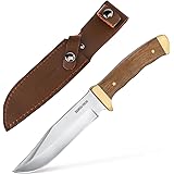 SWISS+TECH ナイフ シースナイフ アウトドアナイフ キャンプナイフ フルタング構造 天然ウッドハンドル 刃渡り約13cm ケース付き
