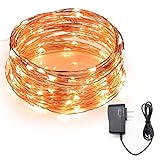 JPKing LEDストリングライト 充電型プラグ 10メートル、100のLEDのストリングライト 防水銅線ワイヤー フェアリーライト クリスマス、パーティー、雰囲気を作成しますに最適、結婚式 パーテ