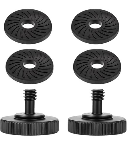 Frgyee 1/4" Female Thumb Nuts With Rubber Pads, 5Pc Thumb Wheel Lock N